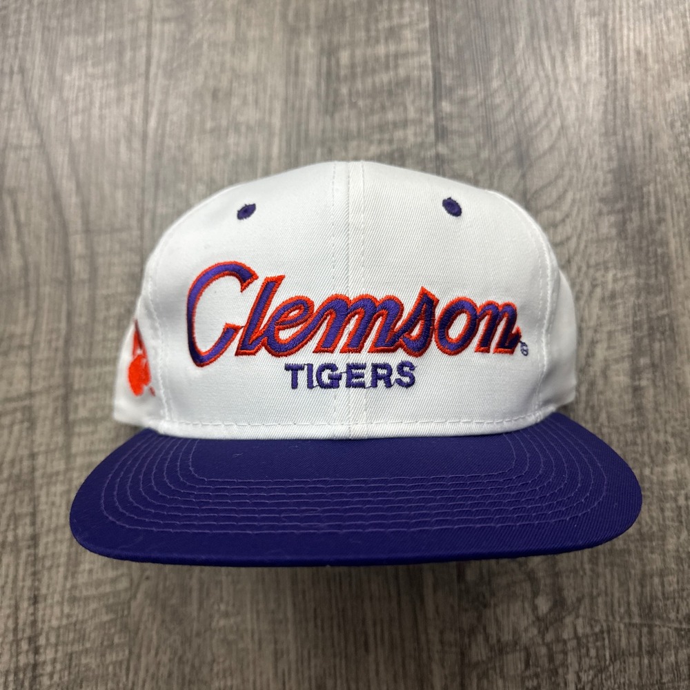 Vintage Sports Specialties Clemson Tigers Script Logo Twill Snapback Hat